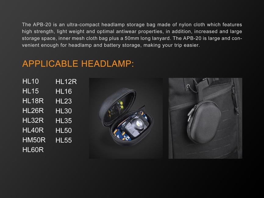 Fenix APB-20 Headlamp Pouch, Black