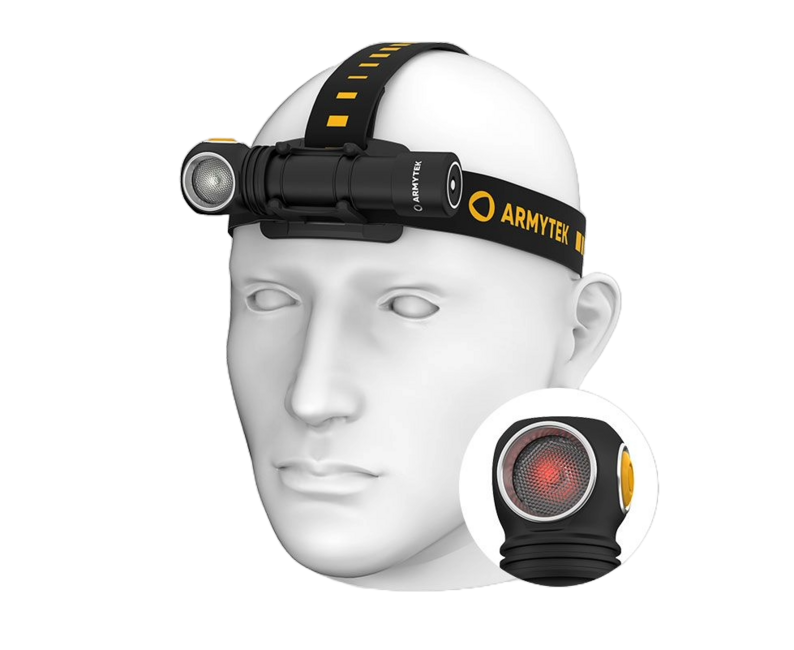ArmyTek Wizard C2 WR Magnet White & Red LED Headlamp, Magnetic Mount, Battery Powered, 1100 lm, 3 h, 65 g