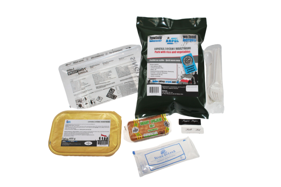 Arpol Food Ration PNS4 - Pork Shoulder with Rice and Vegetables, 345g