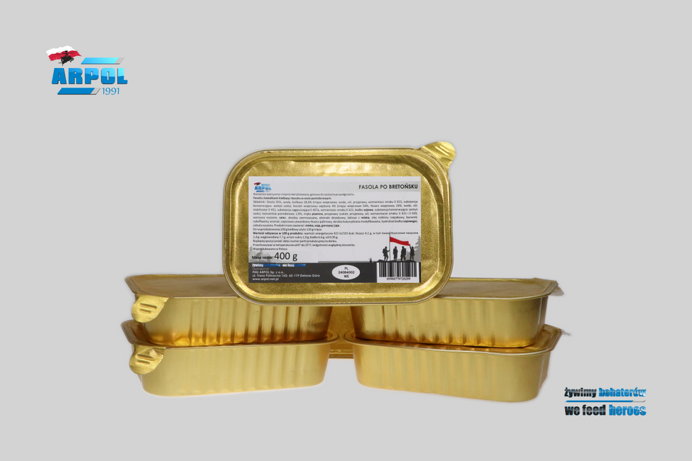 Arpol Military Meal Tray Baked Beans with Sausage in Tomato Sauce, 300g