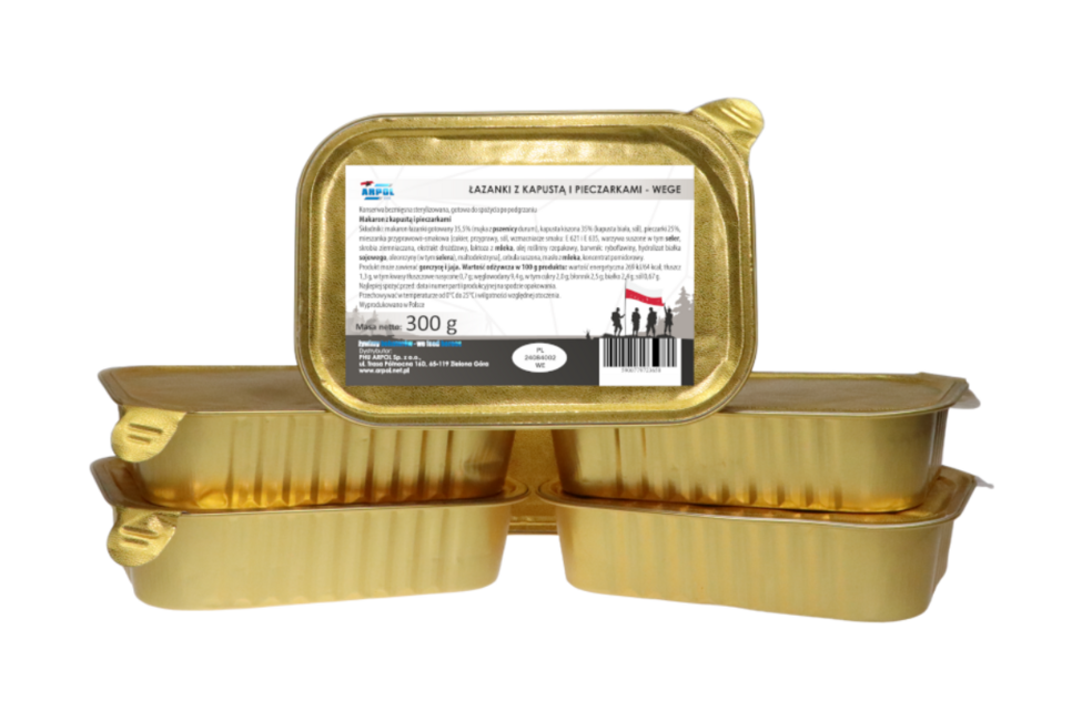 Arpol Military Meal in Tray - Pasta with Cabbage and Mushrooms, 300g
