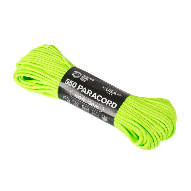 ATWOOD® 550 Paracord Rope (100 feet / 30 m) - Neon Green 55024