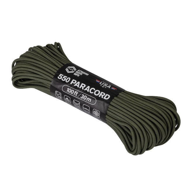 ATWOOD 550 Paracord Rope 55024, Olive Drab (100 feet / 30 m)