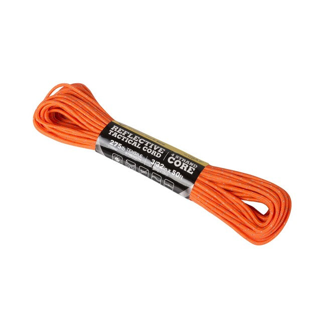 ATWOOD Tactical Reflective Cord 3/32 x 50 feet 332, Neon Orange