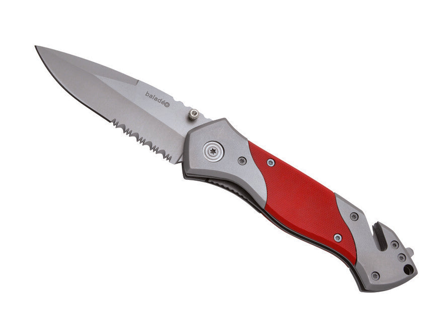 Baladeo ECO067 Rescue Knife, Red G10