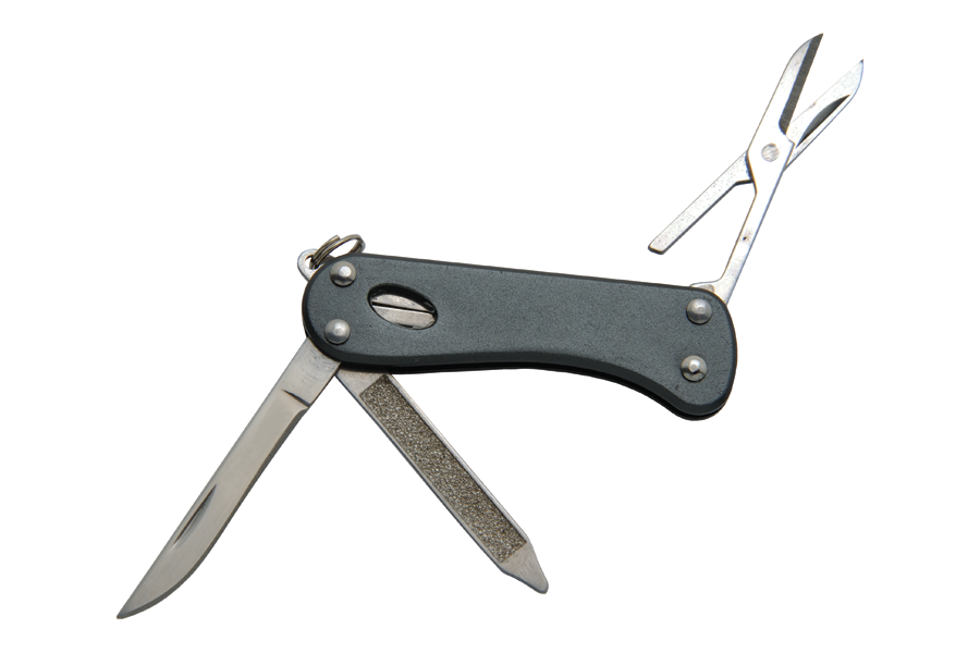 Baladeo ECO171 Barrow Multifunctional Knife, 5 Functions, Dark Grey