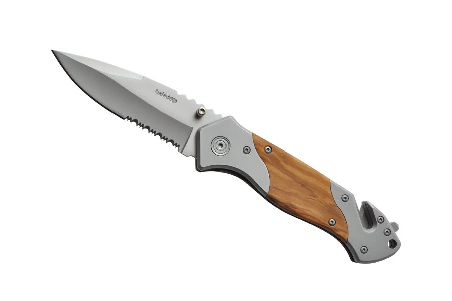 Baladeo ECO200 Rescue Knife, Olive Wood Handle