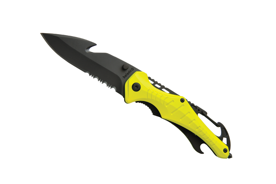 Baladeo ECO201 Emergency Rescue Knife, Reflective Yellow