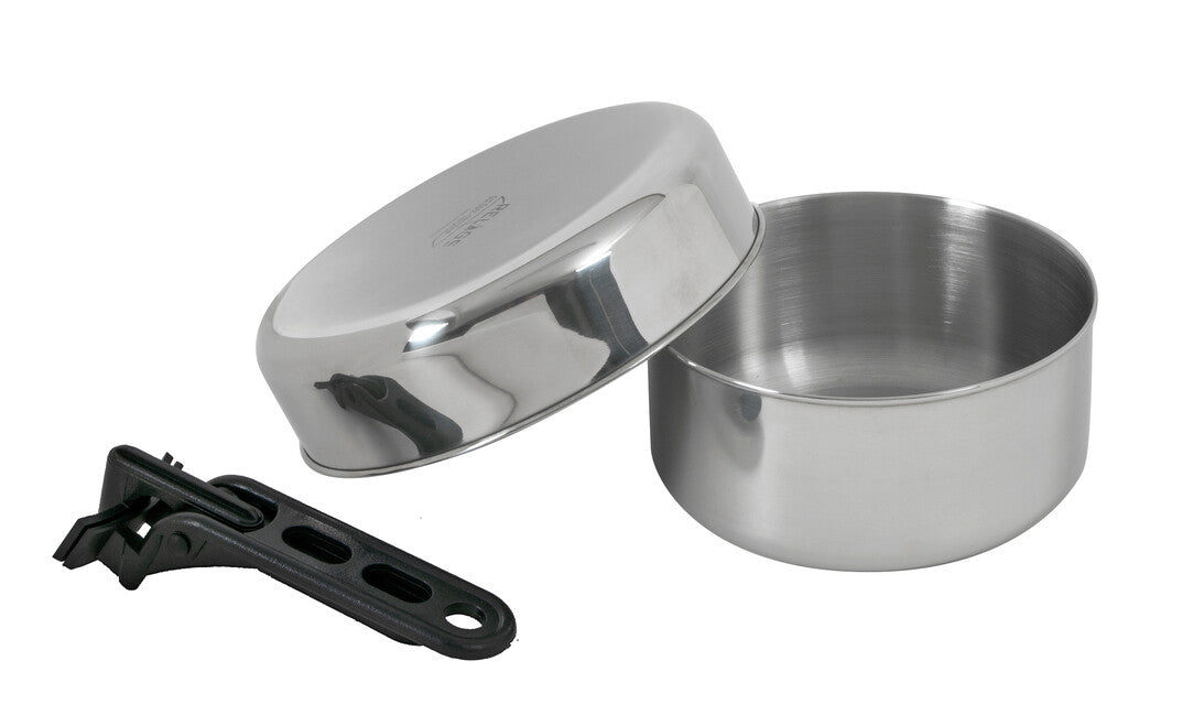 BasicNature Biwak Junior Lightweight Stainless Steel Cooking Set