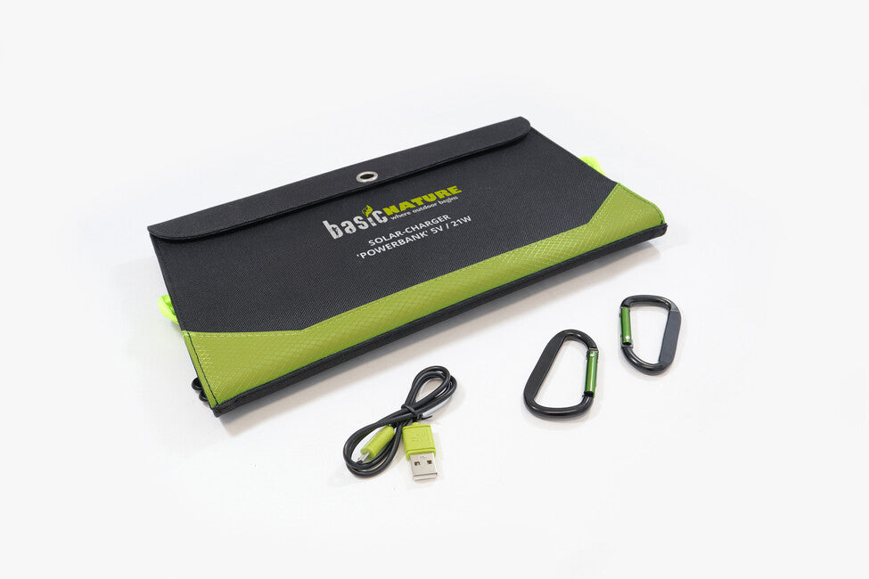 BasicNature Powerbank Solar Charger 5V / 21W