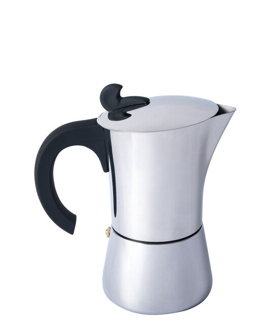 BasicNature Stainless Steel Espresso Moka Pot, 4 Cup