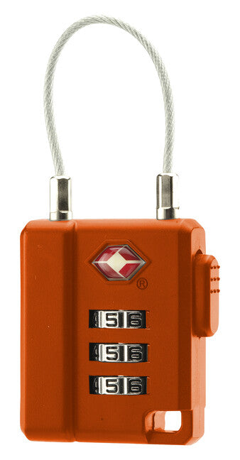 BasicNature TSA Combination Cable Lock, Orange