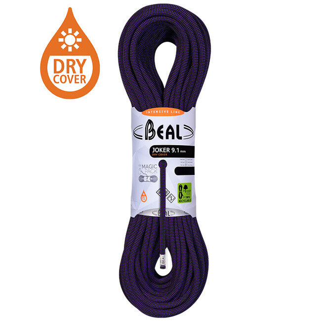 BEAL Joker Unicore Dynamic Climbing Rope 9.1mm 50m, Purple
