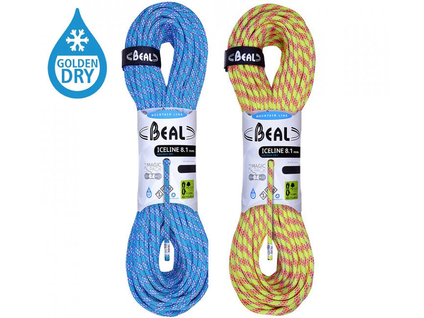 BEAL Ice Line Unicore Half Rope 8.1 mm 2 × 60 m, Anise / Emerald