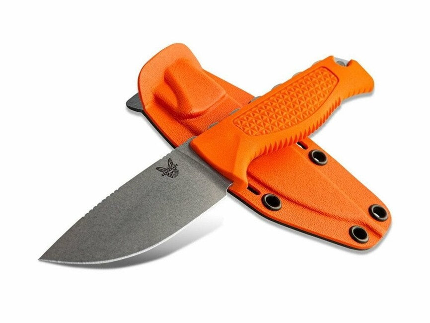 Benchmade Hunting Knife with Sheath, 9 cm, Orange