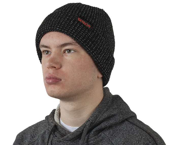 BENNON Reflectos Polyacrylic Beanie, Black