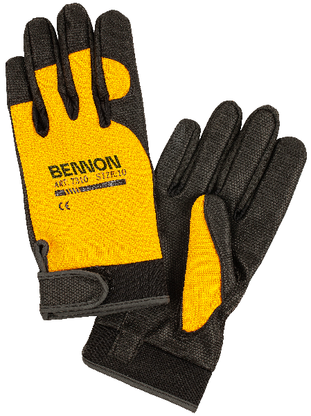 BENNON Kalytos Work Gloves, Yellow/Black