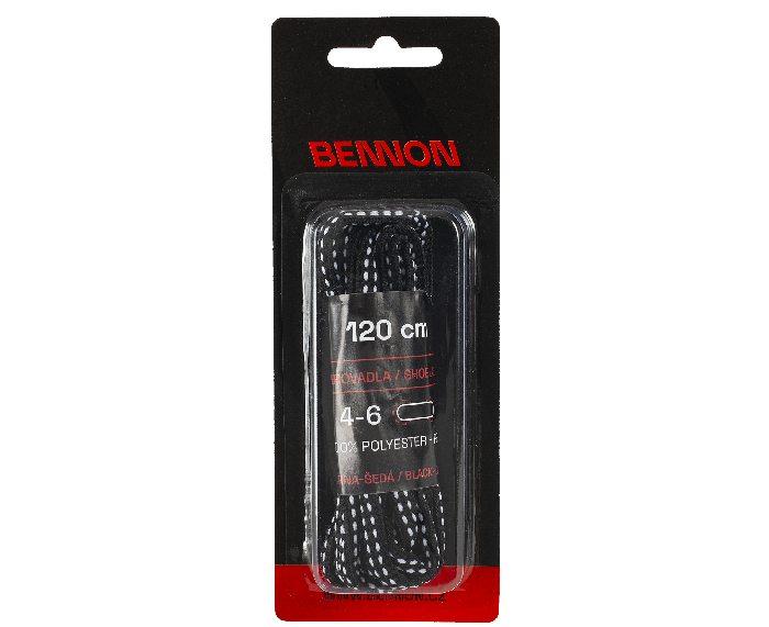 BENNON Shoelaces Laces Black-Grey Box 120 cm