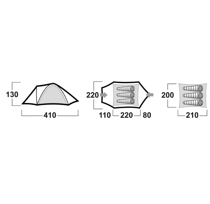 HUSKY Bizon 3 Plus Tent, Light Green
