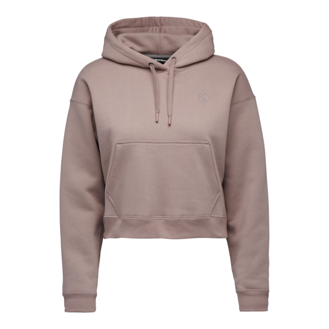 Black Diamond Women's Crop Hoodie, Pale Mauve