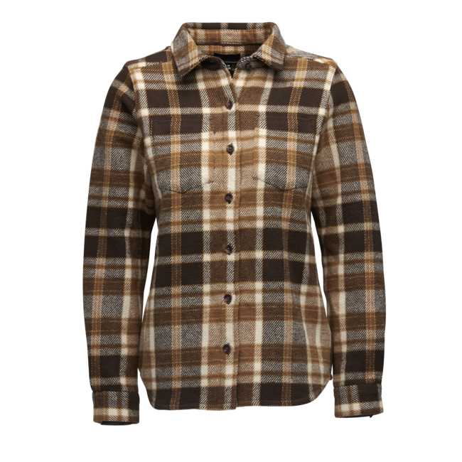Black Diamond Dámska flanelová košeľa Project Heavy Flannel, bark brown-off white plaid