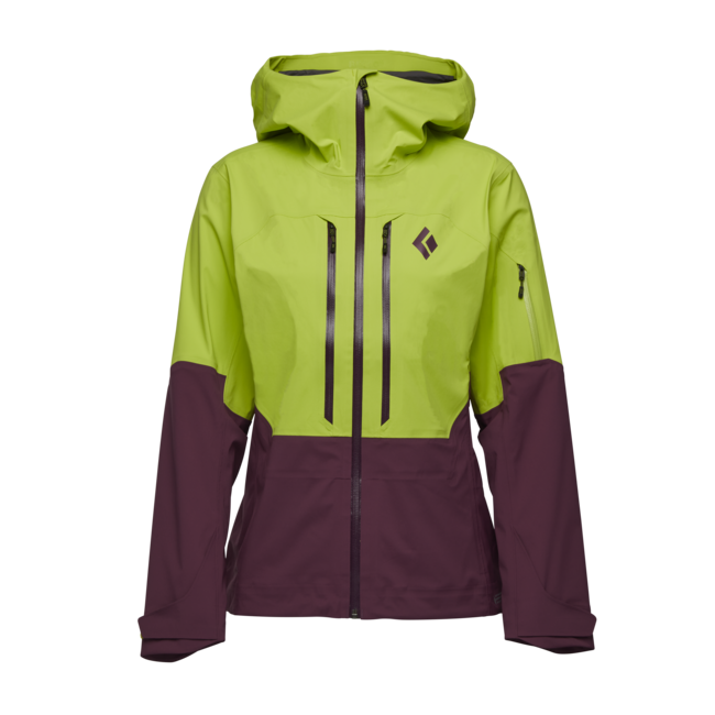 Black Diamond Women's Recon Lt Stretch Shell Ski Jacket, Aloe-Blackberry
