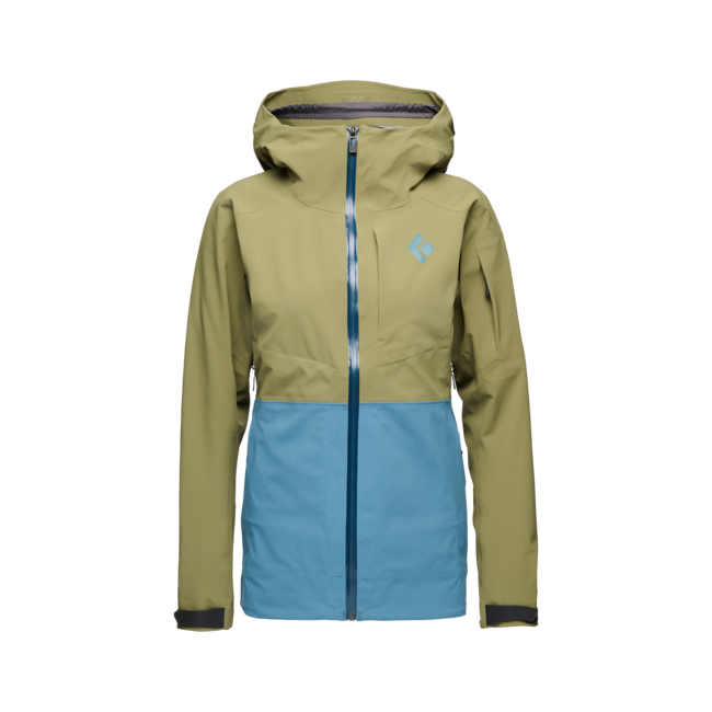 Black Diamond Women's Recon Stretch Ski Shell, Crag Green-Creek Blue