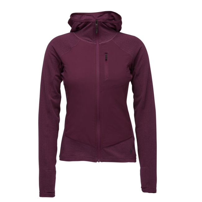 Black Diamond Coefficient Lt Hybrid Women's Fleece Hoodie, Blackberry