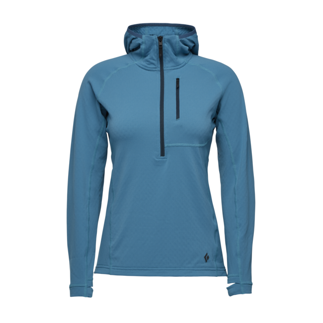 Black Diamond Coefficient Women's Fleece Hoodie, Cerulean Blue