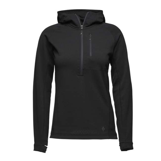 Black Diamond Coefficient Women's Fleece Hoodie, Black