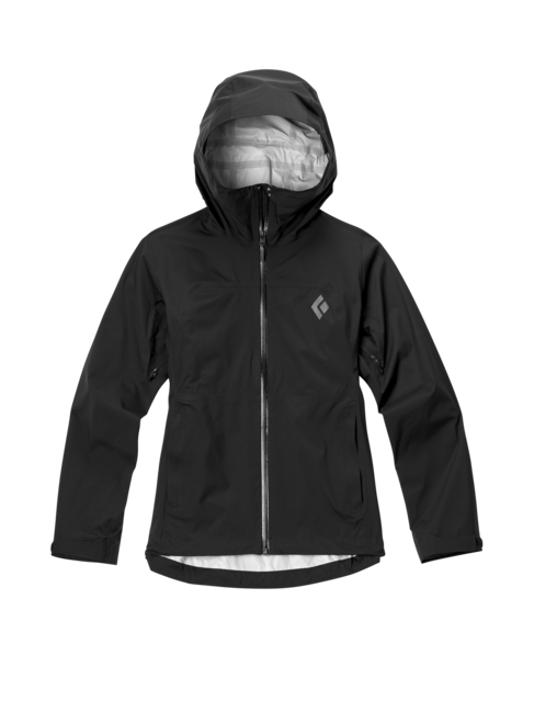 Black Women's Diamond Stormline Stretch Rain Shell, Black