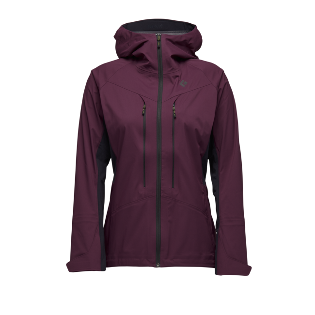 Black Diamond Women's Dawn Patrol Hybrid Shell Jacket, Blackberry-Black