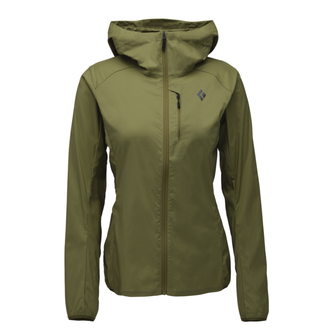 Black Diamond Alpine Start Hoody Women's Ultralight Softshell Jacket, Crag Green