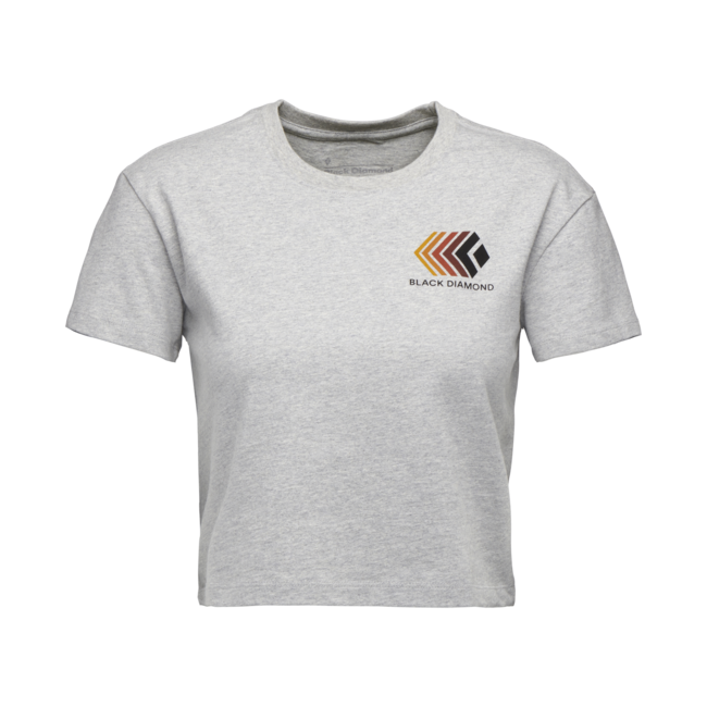 Black Diamond Dámske crop tričko s krátkym rukávom Faded, nickel heather