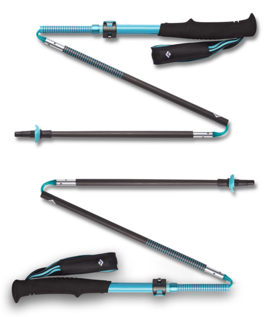Black Women's Diamond Distance Carbon Flz Trekking Poles, Dark Patina