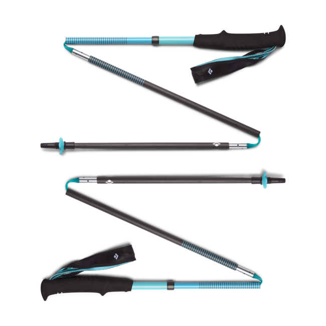 Black Women's Diamond Distance Carbon Z Trekking Poles, Dark Patina