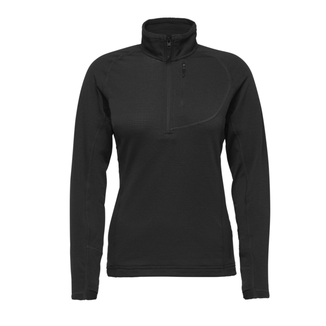 Black Diamond Coefficient Lt Women's Long Sleeve Zip Shirt, Black