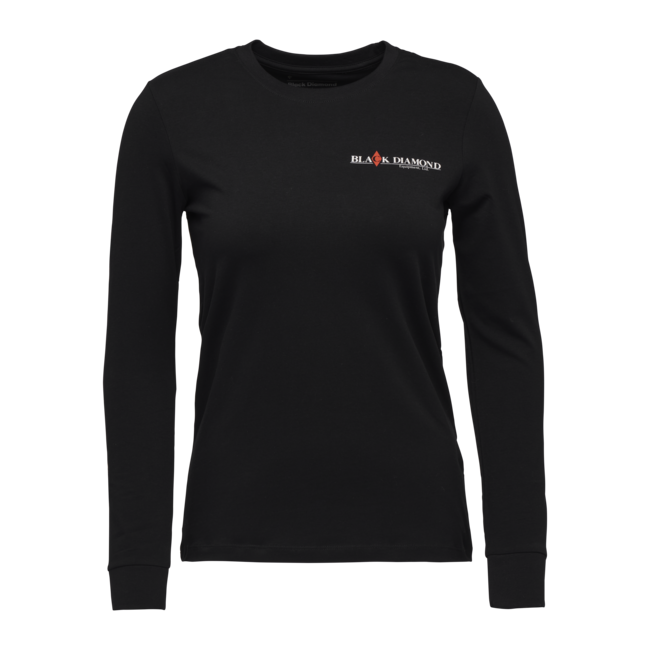 Black Diamond Women's Heritage Wordmark Long Sleeve T-Shirt, Black