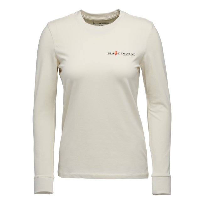 Black Diamond Women's Heritage Wordmark Long Sleeve T-Shirt, Off White