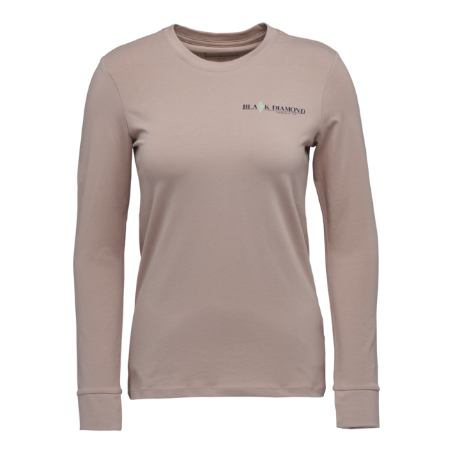 Black Diamond Dámske tričko s dlhým rukávom Heritage Wordmark, pale mauve