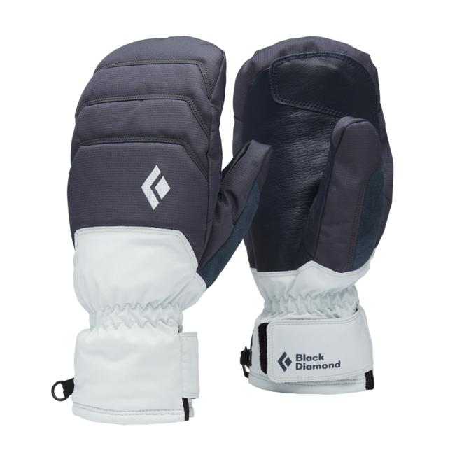 Black Diamond Mission Mx Mitts Women's Winter Gloves, Charcoal-Belay Blue