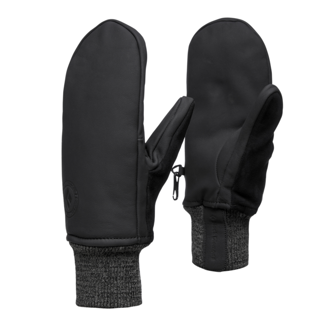 Black Diamond Dirt Bag Mitts Leather Gloves, Black