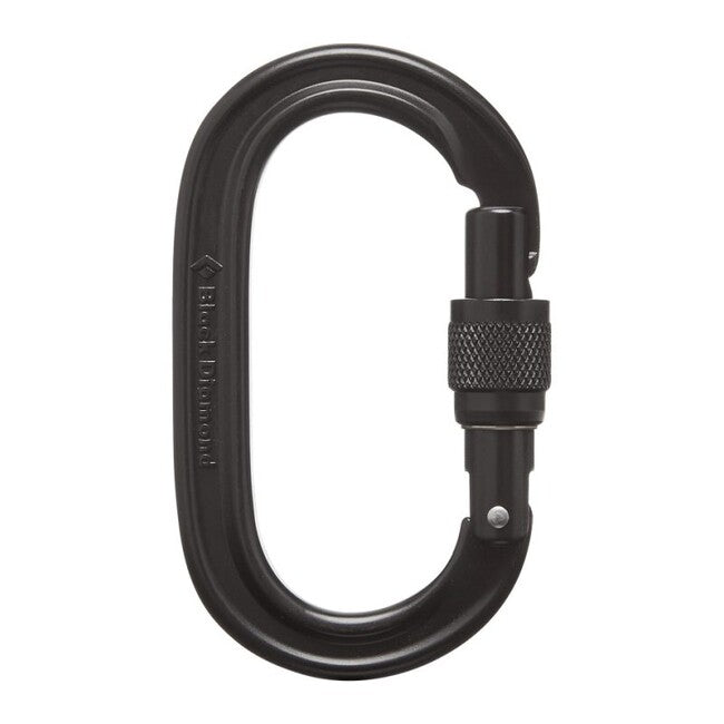 Black Diamond Oval Carabiner with Keylock Screwgate, Black