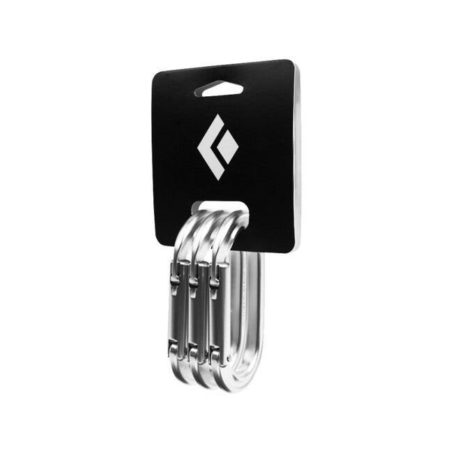 Black Diamond Oval Carabiner with Key Lock 3pcs, Polished