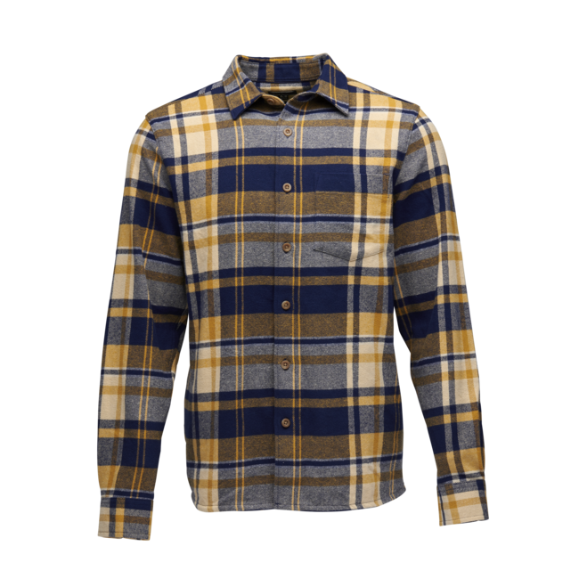 Black Diamond Project Flannel Men's Shirt, Indigo-Gold Plaid