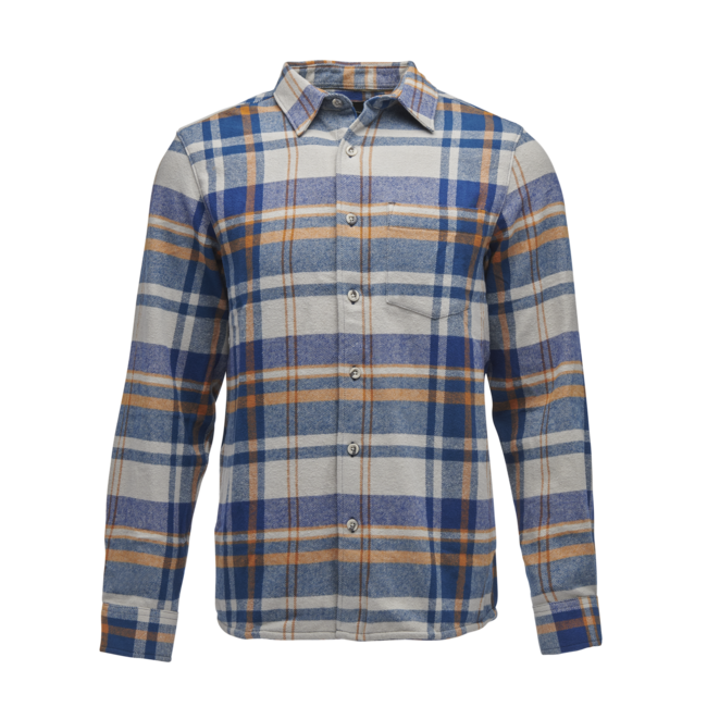 Black Diamond Project Flannel Men's Shirt, Pewter-Indigo Plaid