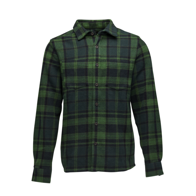 Black Diamond Project Heavy Flannel Women's Men's Shirt, Palm Green-Anthracite Plaid