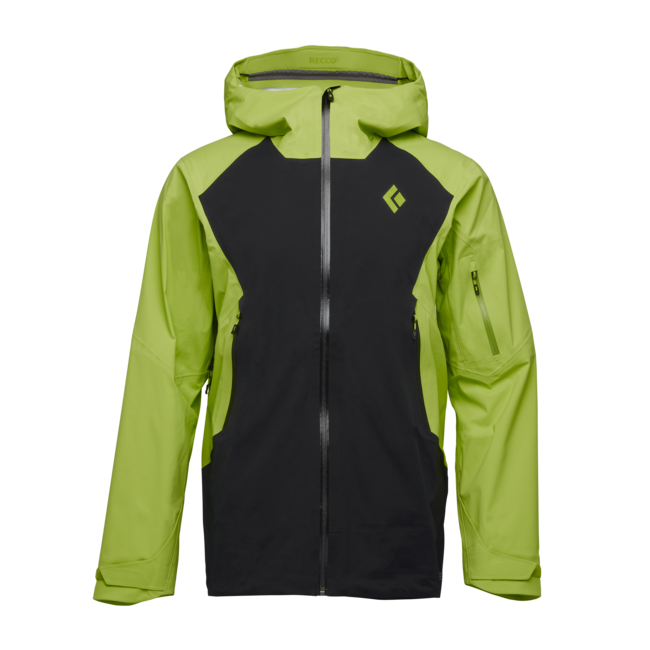 Black Diamond Women's Recon Lt Men's Stretch Shell Ski Jacket, Black-Lime Green