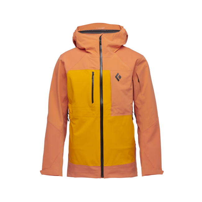 Black Diamond Recon Stretch Pro Shell Women's Men's Ski Jacket, BD Orange-Flame Orange