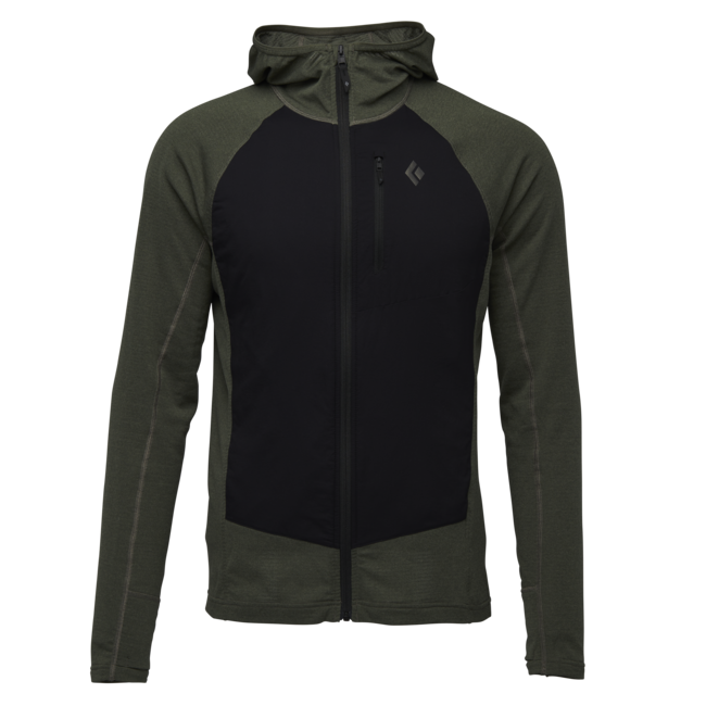 Black Diamond Coefficient Lt Hybrid Men's Hoodie, Tundra-Black